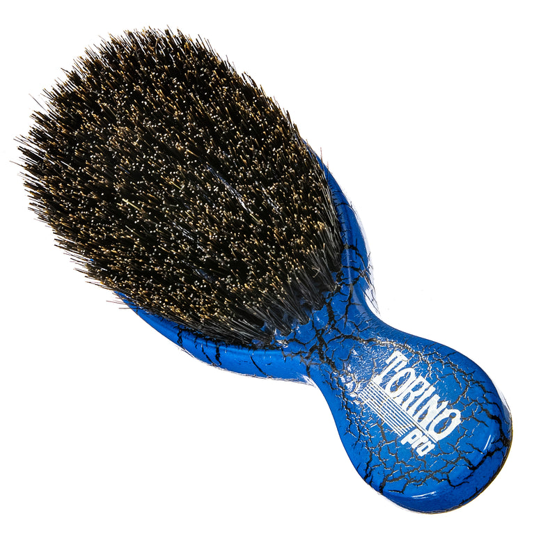 Torino Pro Wave Brush #211-  11 Row Medium Hard Brush Stub oval handle- Reinforced Extra long bristles- Great wolfing brush
