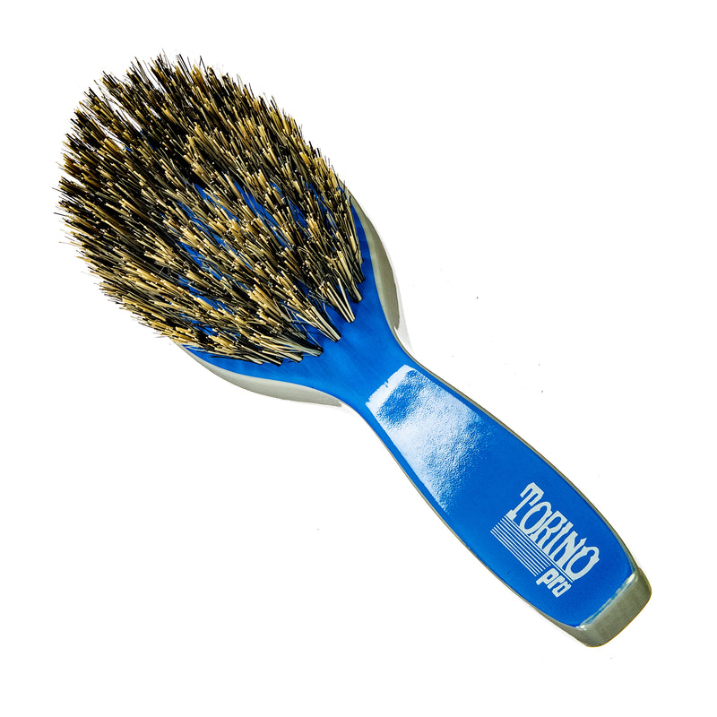 Torino Pro Wave Brush #219 - Oval long handle 9 rows Medium Hard - Reinforced Wave brush- Extra long bristles