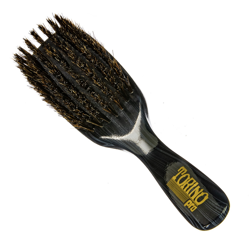 Torino Pro Wave Brush #227-  7 Row Medium Hard Brush Long handle- Reinforced Bristles -  Great to control the wolf
