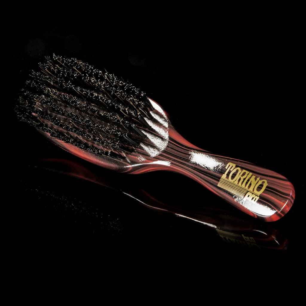 Torino Pro Wave Brush #228-  7 Row Hard Brush Long handle- Reinforced Bristles -  Great to control the wolf