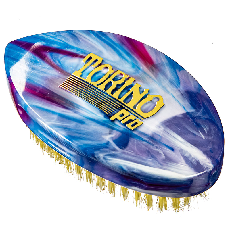 Torino Pro Curve Wave Brush #232 - Medium Hard Curved Palm brush  - Reinforced Bristles -