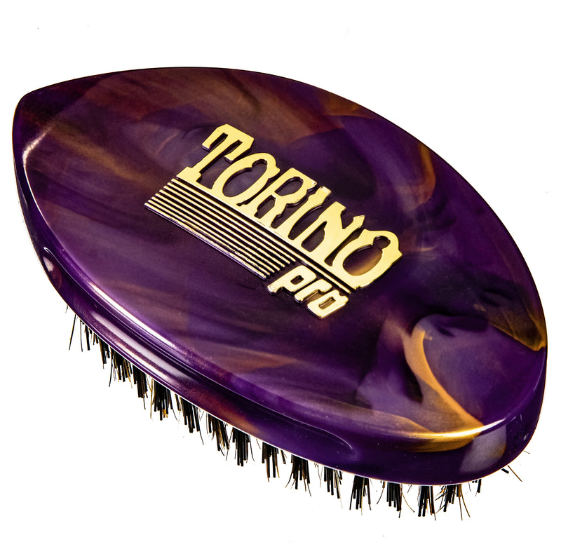 Torino Pro Curve Wave Brush #234 -  Hard Curved Palm brush  - Reinforced Bristles - Great for Wolfing