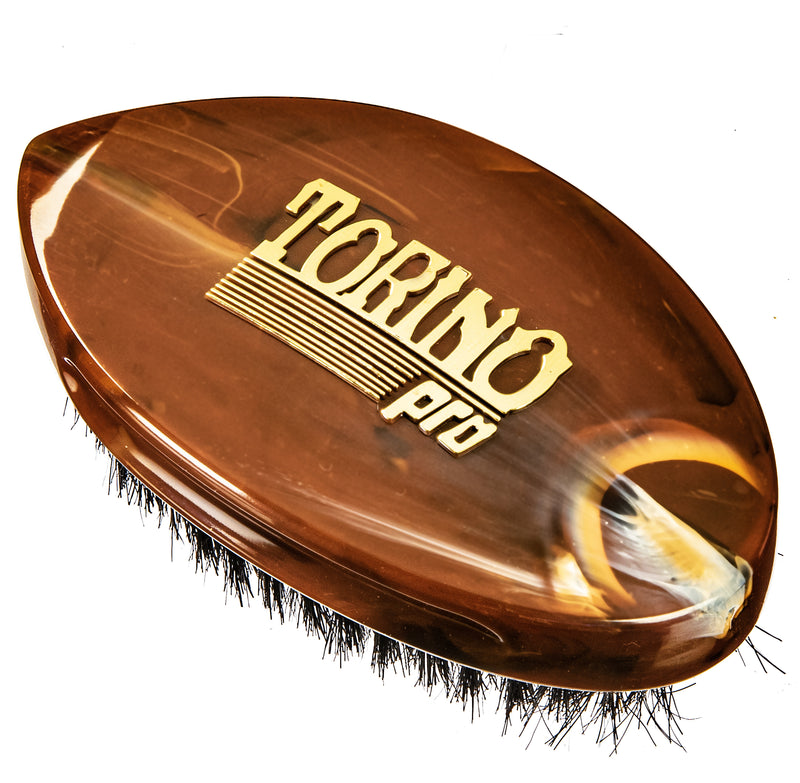 Torino Pro Curve Wave Brush #236 - Soft Curved Palm brush  - 100% Pure Boar Bristles