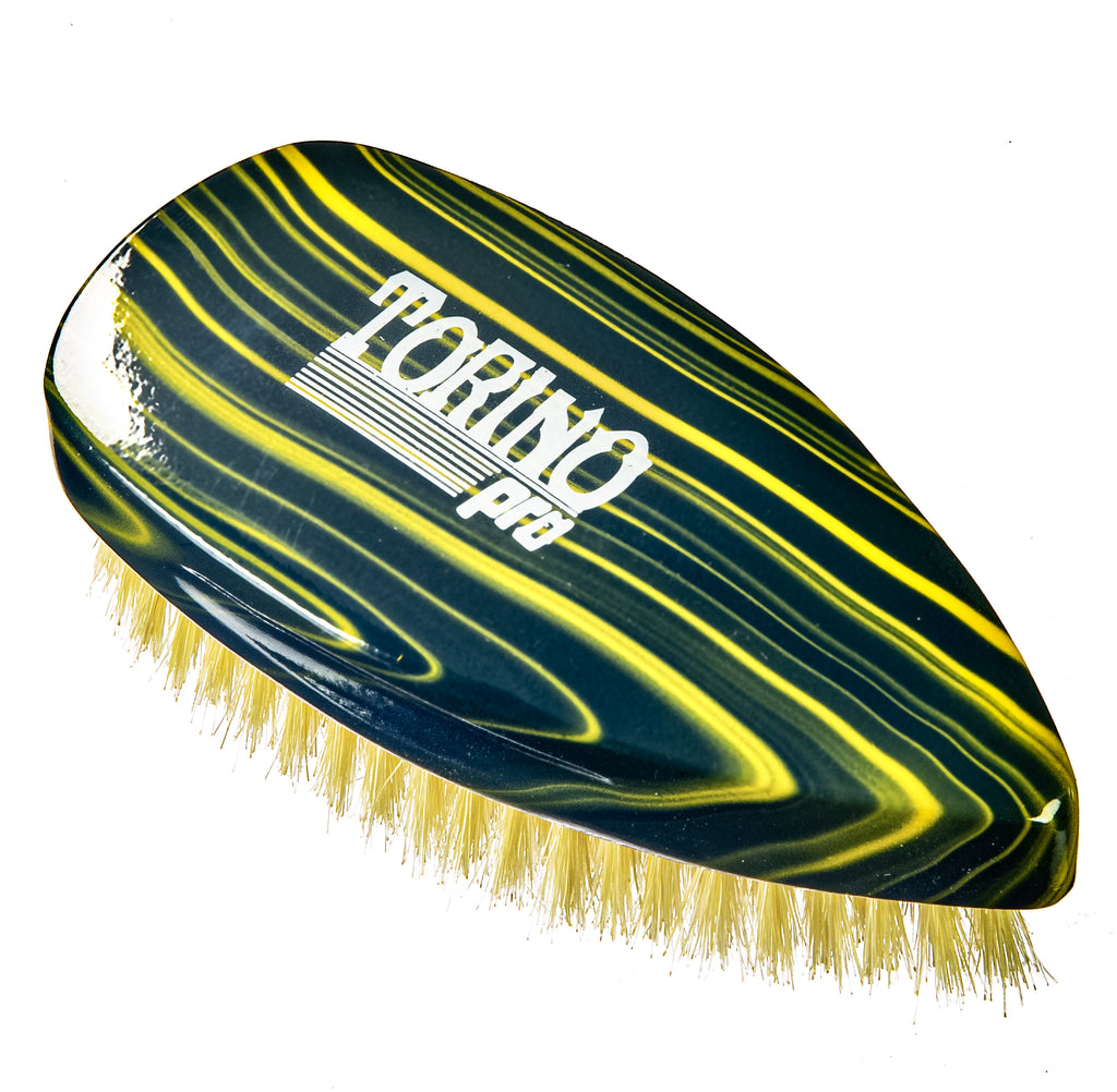 Torino Pro Wave Brush #239- Medium Soft Pointy Palm brush-100% Pure Boar Bristles