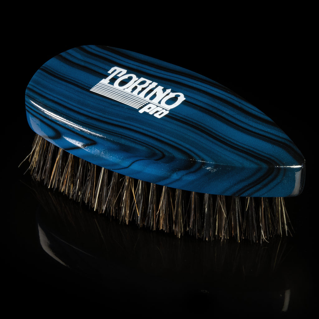 Torino Pro Wave Brush #241- Medium Pointy Palm brush-100% Extra Long Pure Boar Bristles -  Great workhorse