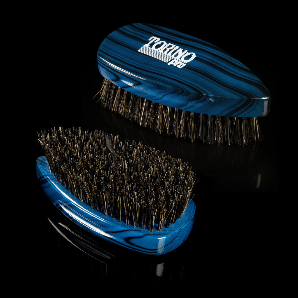 Torino Pro Wave Brush #241- Medium Pointy Palm brush-100% Extra Long Pure Boar Bristles -  Great workhorse