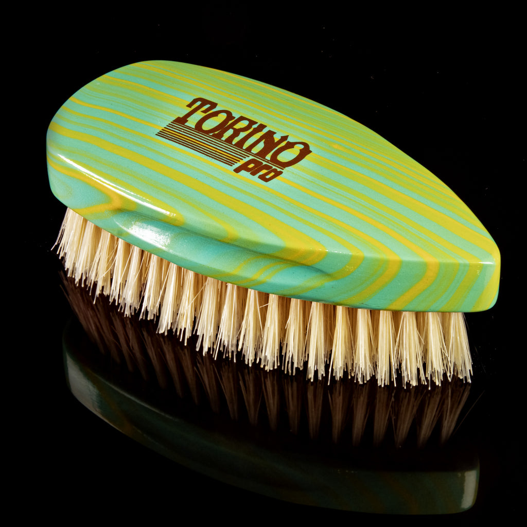 Torino Pro Wave Brush #242- Medium Pointy Palm brush-100% Extra Long Pure Boar Bristles