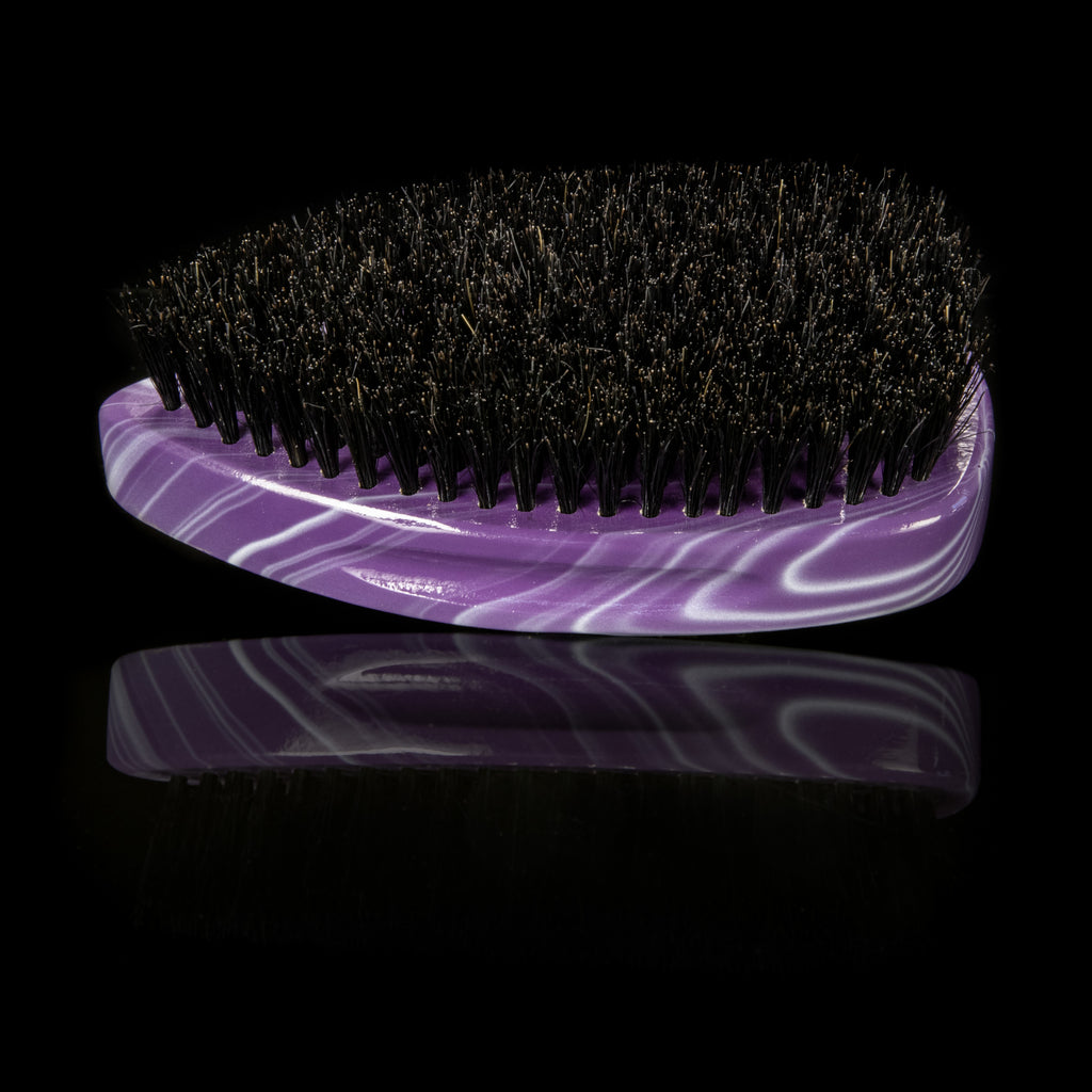 Torino Pro Wave Brush #901-  Soft Pointy Palm brush- 100% Pure Boar Bristles -  Great to lay down waves