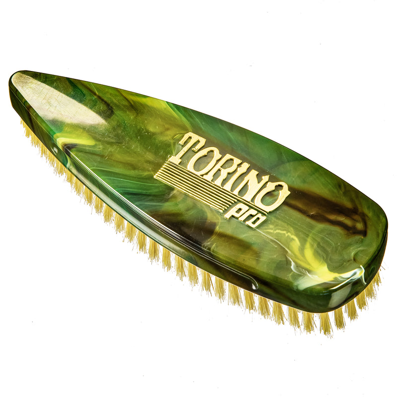 Torino Pro Wave Brush #247 - Soft Pointy Palm Brush  - 100% Pure Boar Bristles