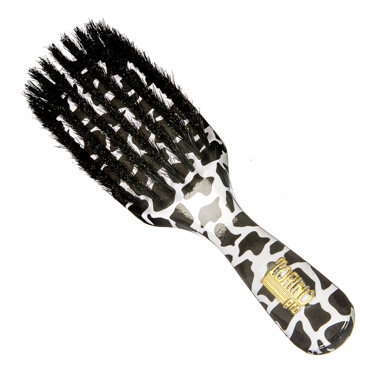 Torino Pro Wave Brush #261 - 7 Row Soft Long handle Brush  - 100% Pure Boar Bristles