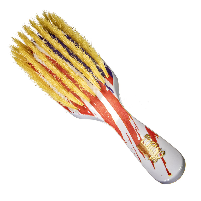 Torino Pro Wave Brush #263 - 7 Row Medium Long handle Brush  - 100% Extra Long Pure Boar Bristles