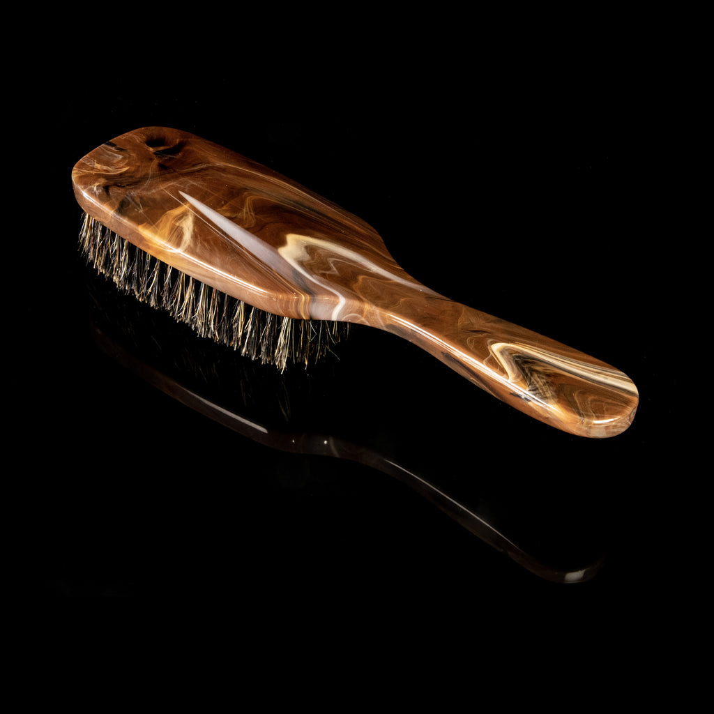 Torino Pro Wave Brush #264 - 7 Row Medium Long handle Brush  - 100% Extra Long Pure Boar Bristles