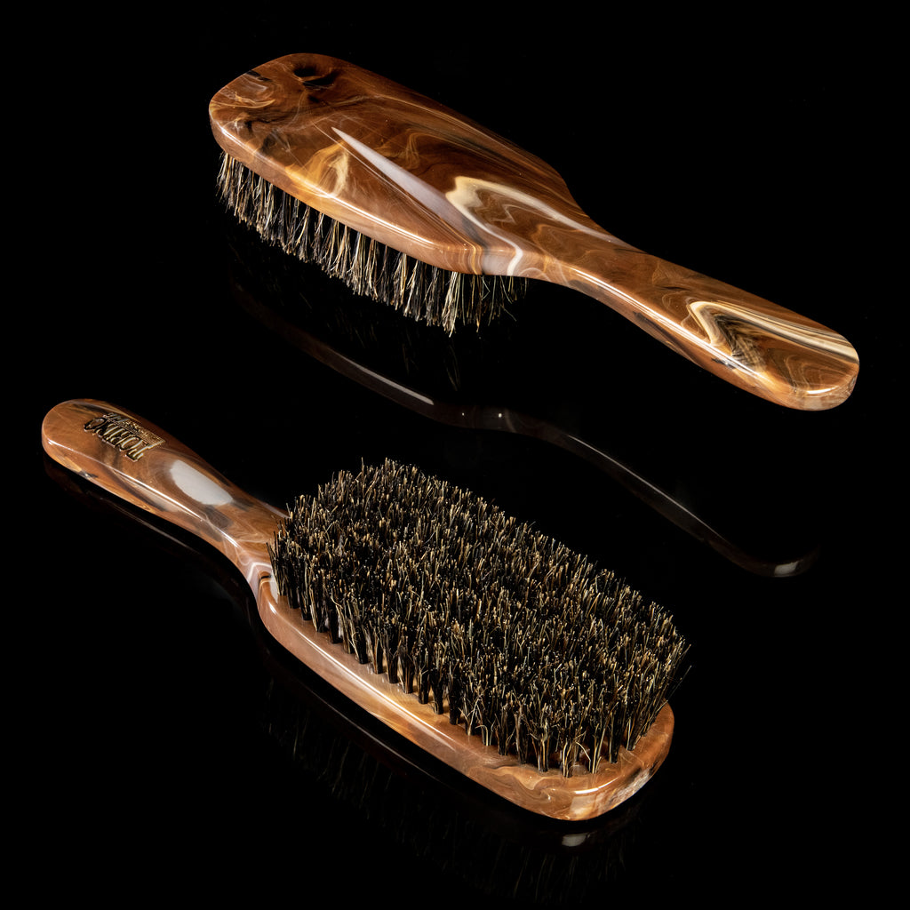 Torino Pro Wave Brush #264 - 7 Row Medium Long handle Brush  - 100% Extra Long Pure Boar Bristles