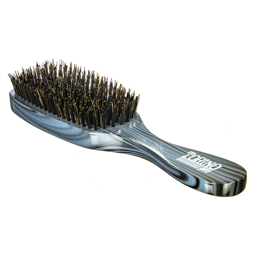 Torino Pro Wave Brush #718-  7 Row Hard Brush Long handle- Reinforced Bristles -  Great to control the wolf