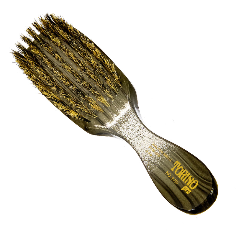 Torino Pro Wave Brush #8719- 7 Row Medium Long Handle Wave brush - 100% Boar Bristles