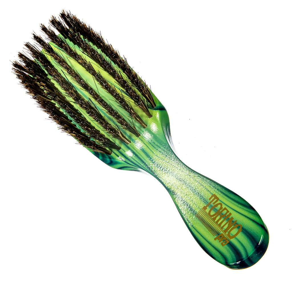 Torino Pro Wave Brush #8739- 7 Row Medium Hard Long Handle Wave brush - Reinforced Bristles