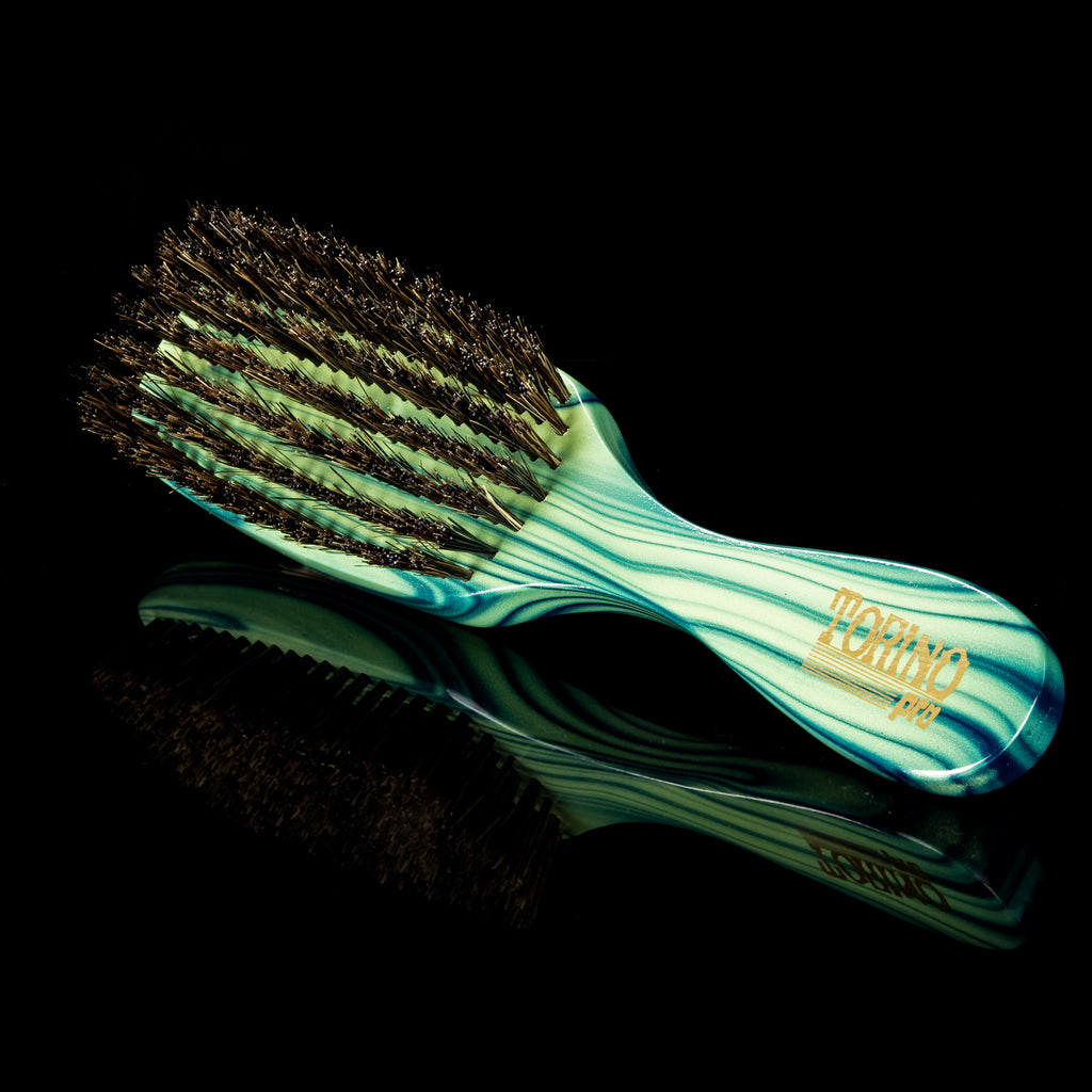 Torino Pro Wave Brush #8739- 7 Row Medium Hard Long Handle Wave brush - Reinforced Bristles