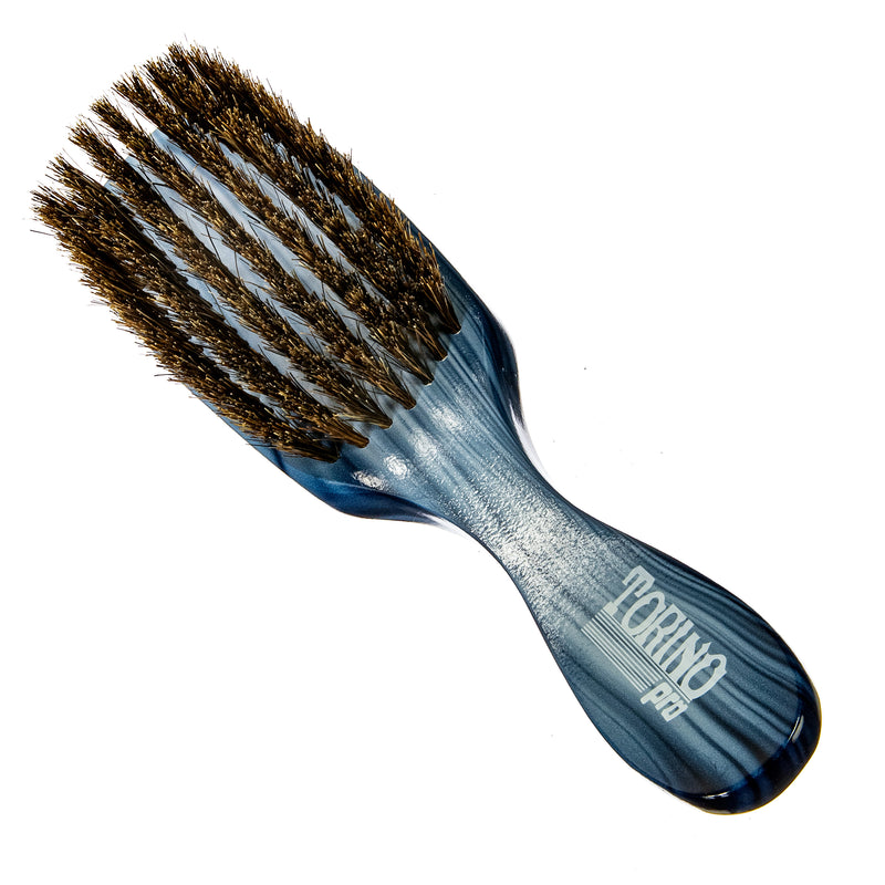 Torino Pro Wave Brush #8749- 7 Row Medium Soft Long Handle Wave brush - 100% Boar Bristles