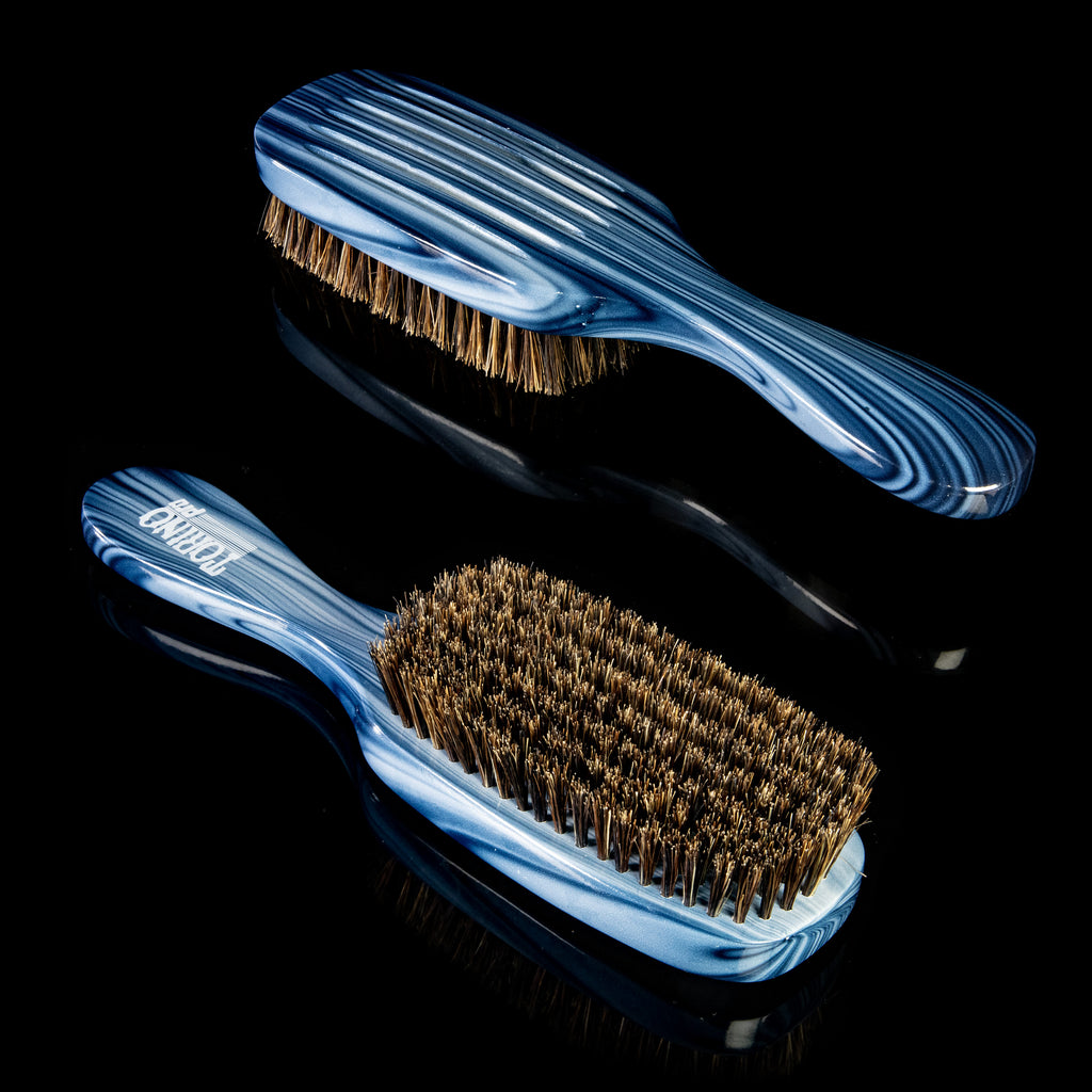 Torino Pro Wave Brush #8749- 7 Row Medium Soft Long Handle Wave brush - 100% Boar Bristles