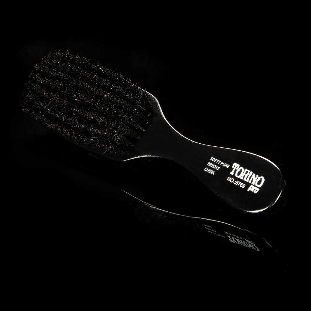 Torino Pro Wave Brush #8769- 7 Row Soft Long Handle Wave brush - 100% Boar Bristles