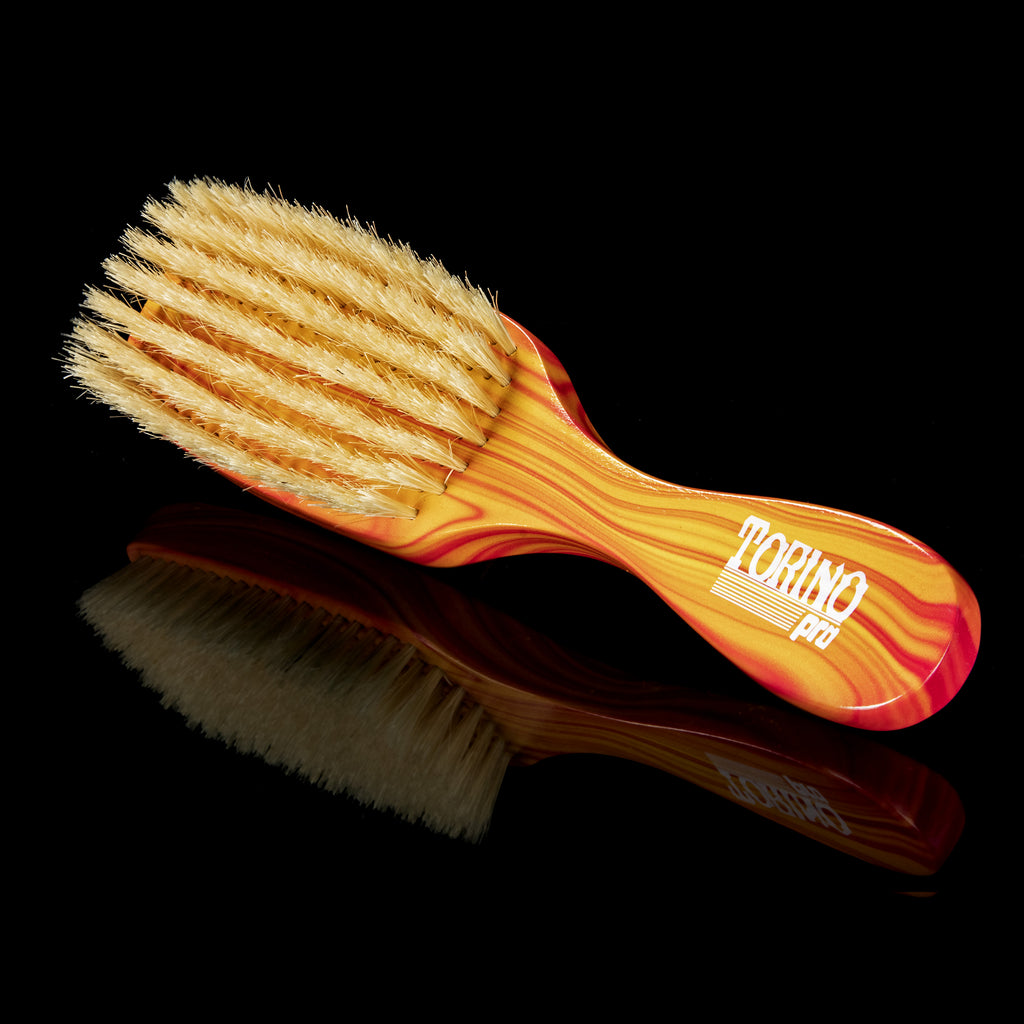 Torino Pro Wave Brush #8789- 7 Row Soft Long Handle 360 Wave brush - 100% Boar Bristles