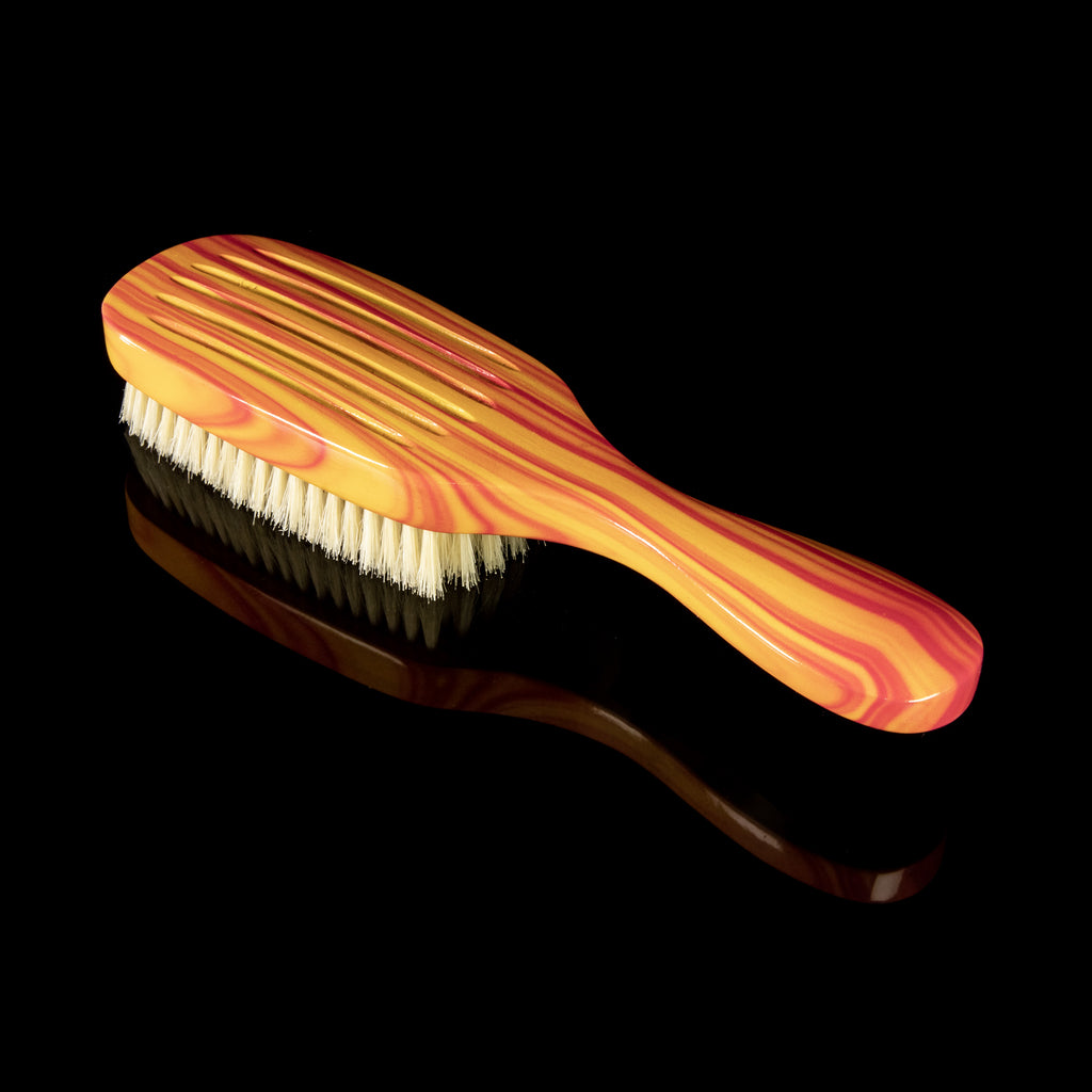 Torino Pro Wave Brush #8789- 7 Row Soft Long Handle 360 Wave brush - 100% Boar Bristles