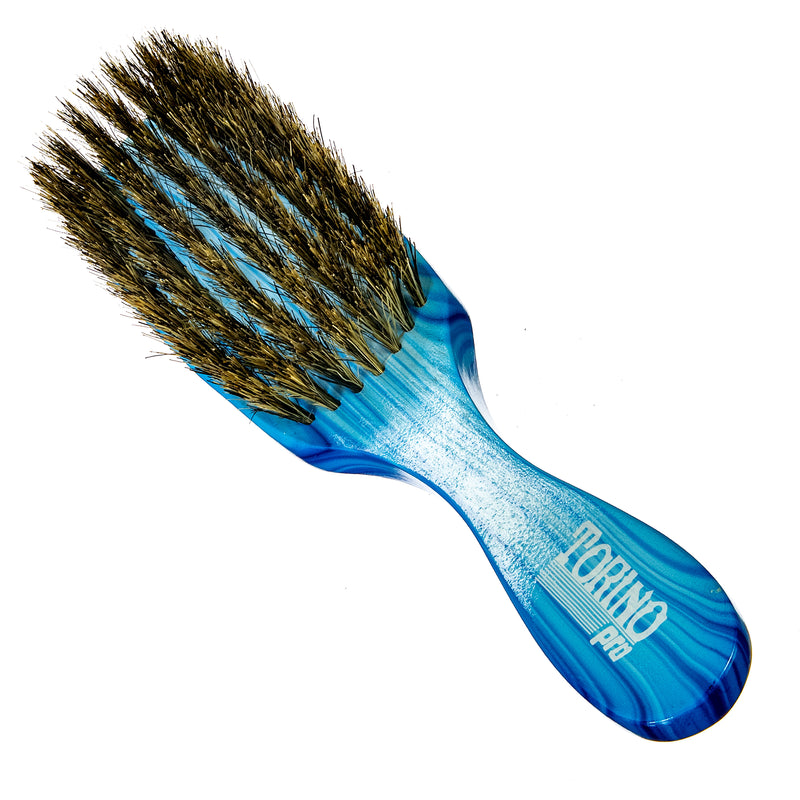 Torino Pro Wave Brush #8799- 7 Row Medium Long Handle 360 Wave brush - 100% Boar Bristles