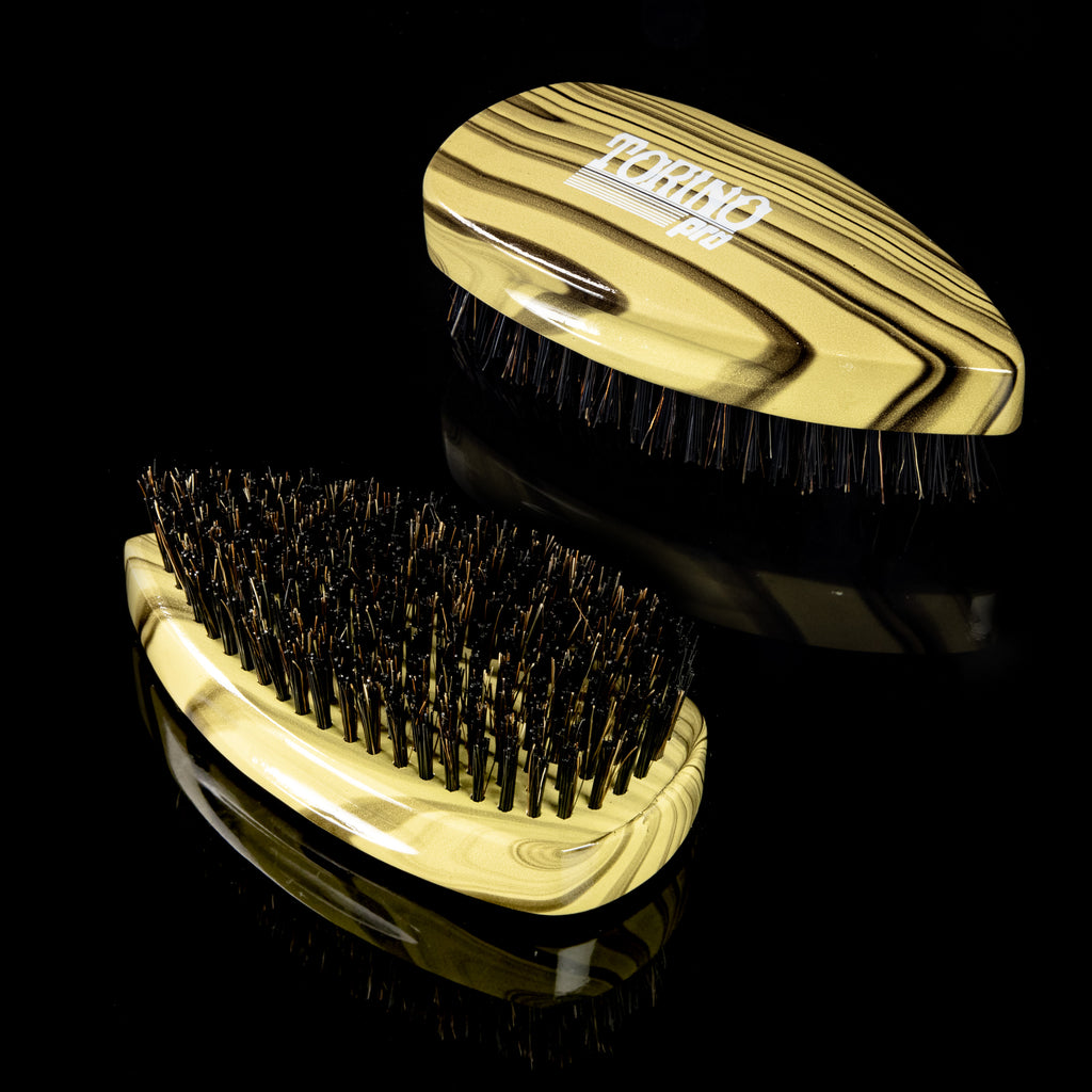 Torino Pro Wave Brush #903- Extra Hard Pointy Palm brush- Reinforced Bristles -  Great wolfing brush