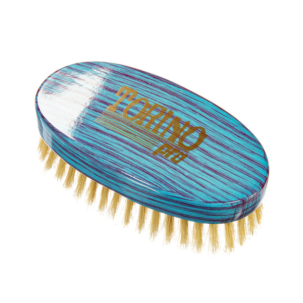 Torino Pro Wave Brush #110- 7 Row Square Soft Palm Brush - 100% Pure Boar  Bristles