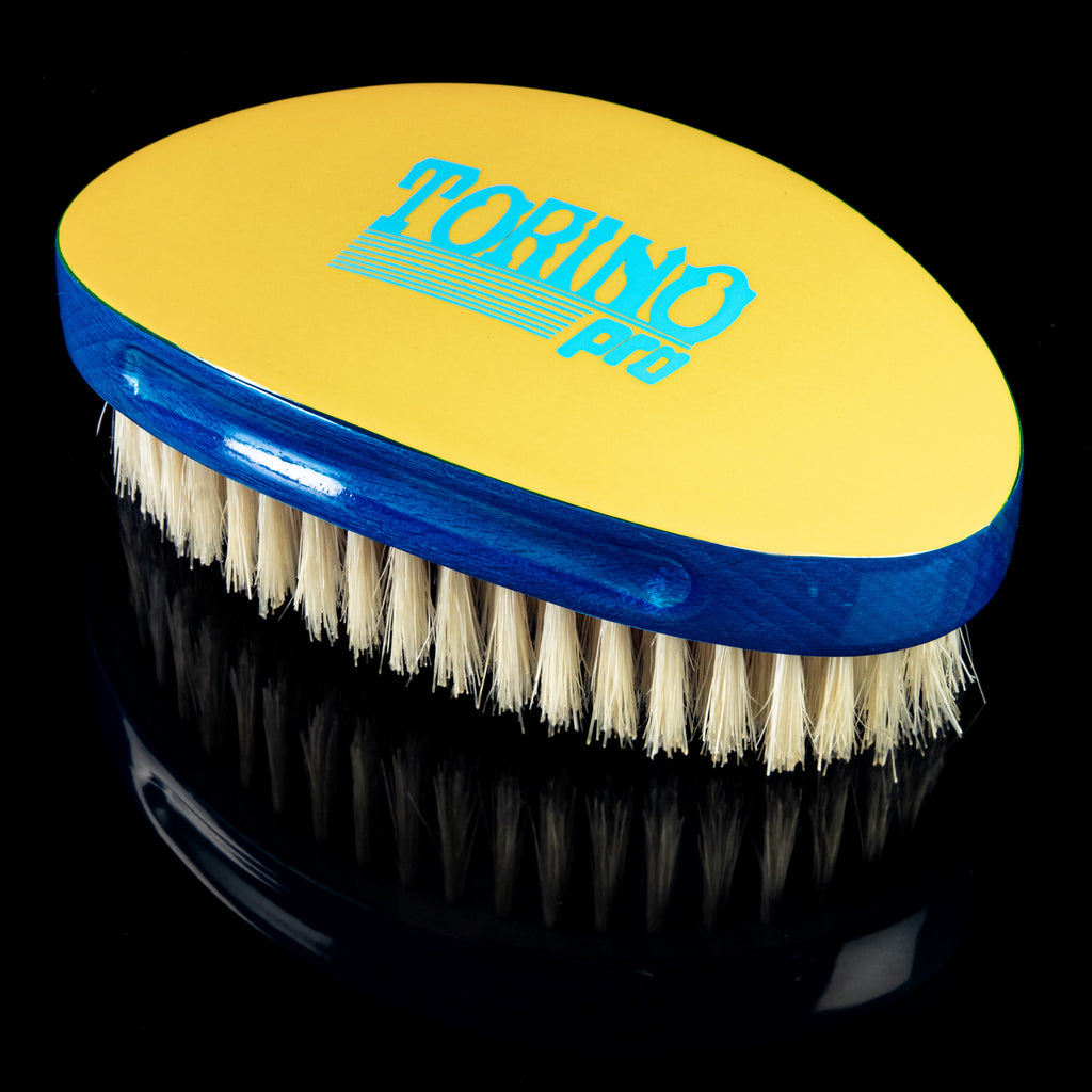 Torino Pro Curve Wave Brush #222 - Medium Curved Palm brush  - 100% Pure Boar Bristles
