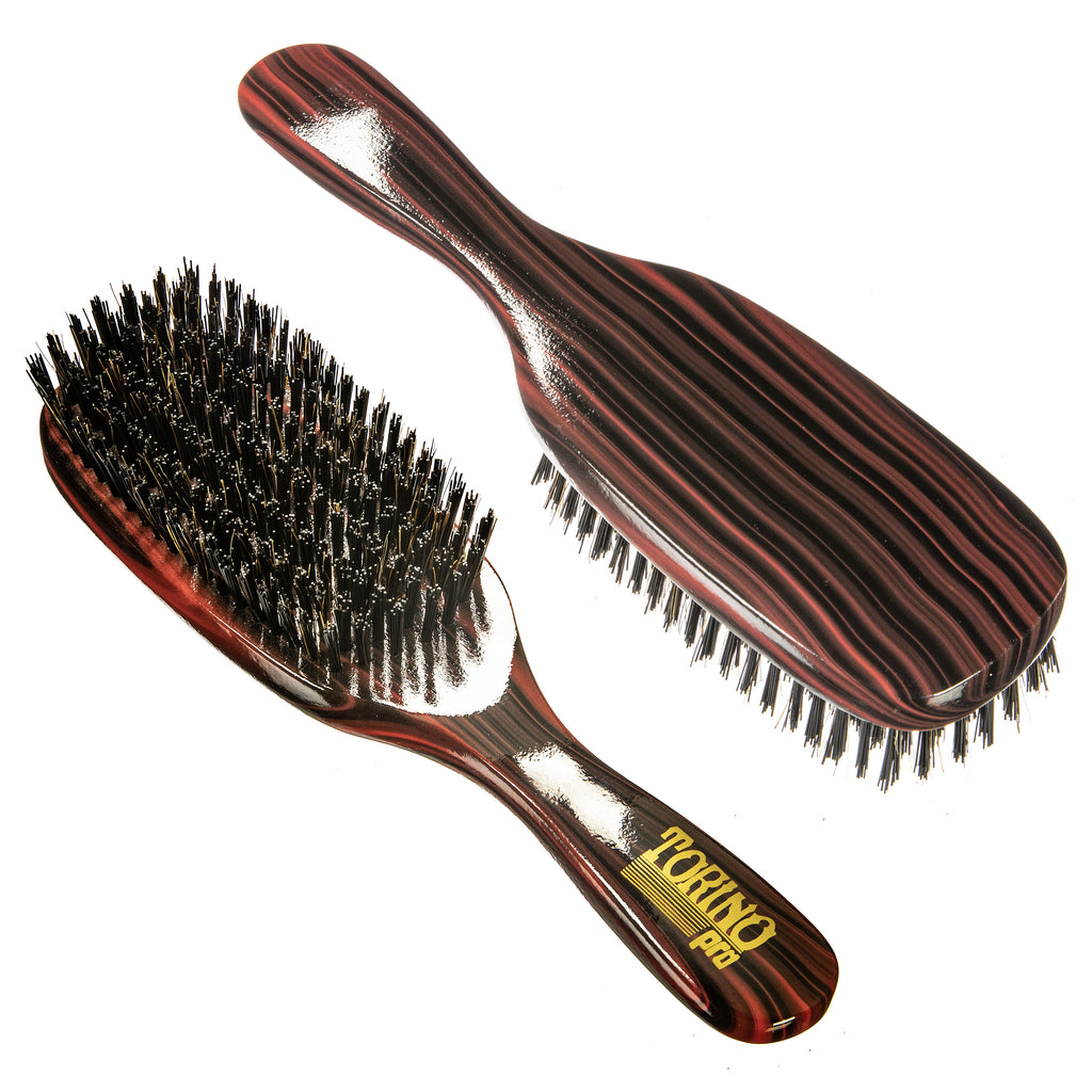 Torino Pro Wave Brush #228-  7 Row Hard Brush Long handle- Reinforced Bristles -  Great to control the wolf
