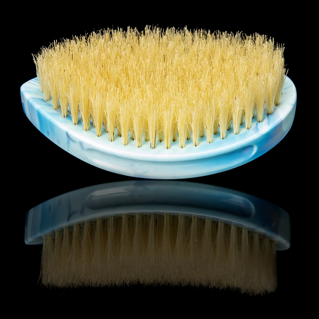 Torino Pro Curve Wave Brush #229 - Medium Curved Palm brush  - Extra Long Bristles - 100% Pure Boar Bristles
