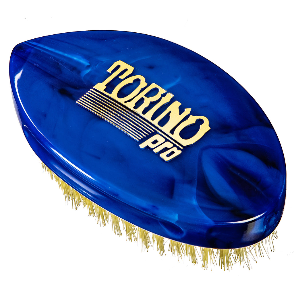 Torino Pro Curve Wave Brush #231 - Medium Curved Palm brush  - Extra Long Bristles - 100% Pure Boar Bristles
