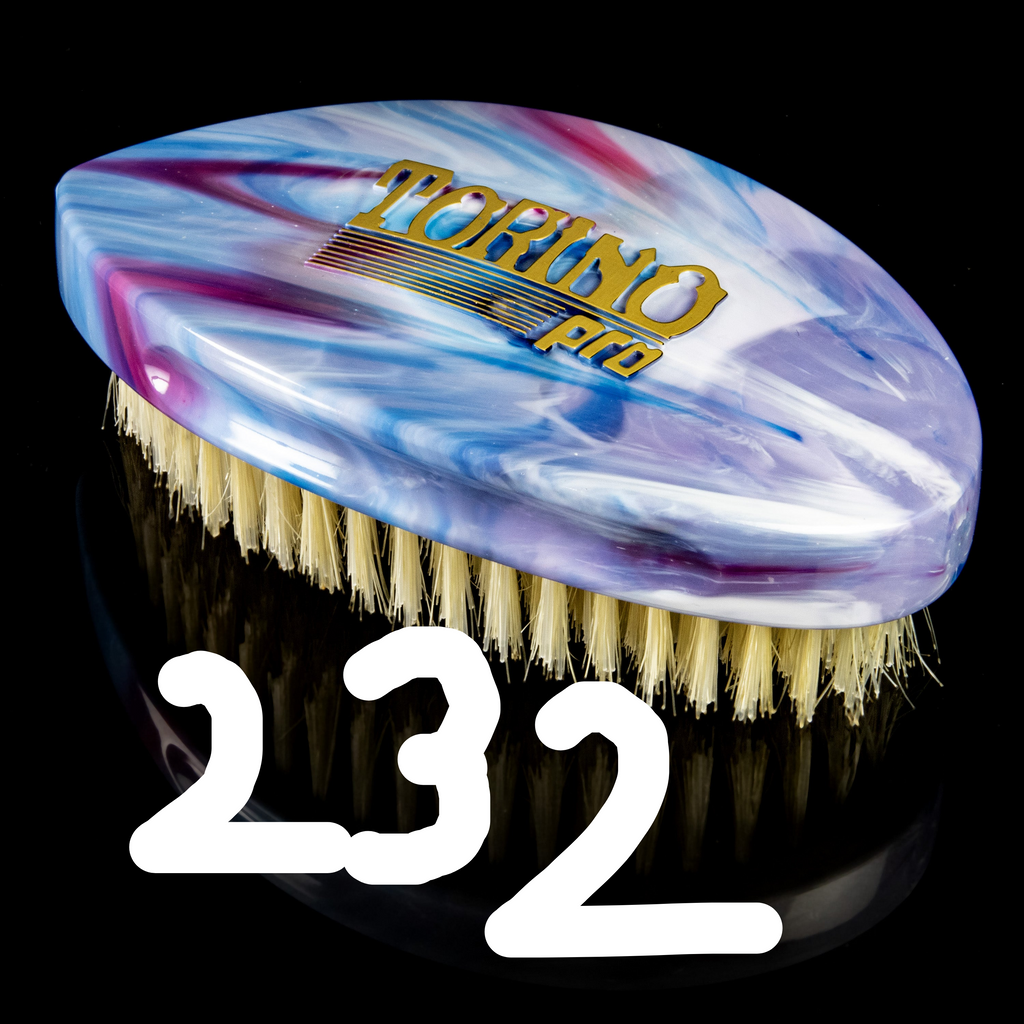 Torino Pro Curve Wave Brush #232 - Medium Hard Curved Palm brush  - Reinforced Bristles -
