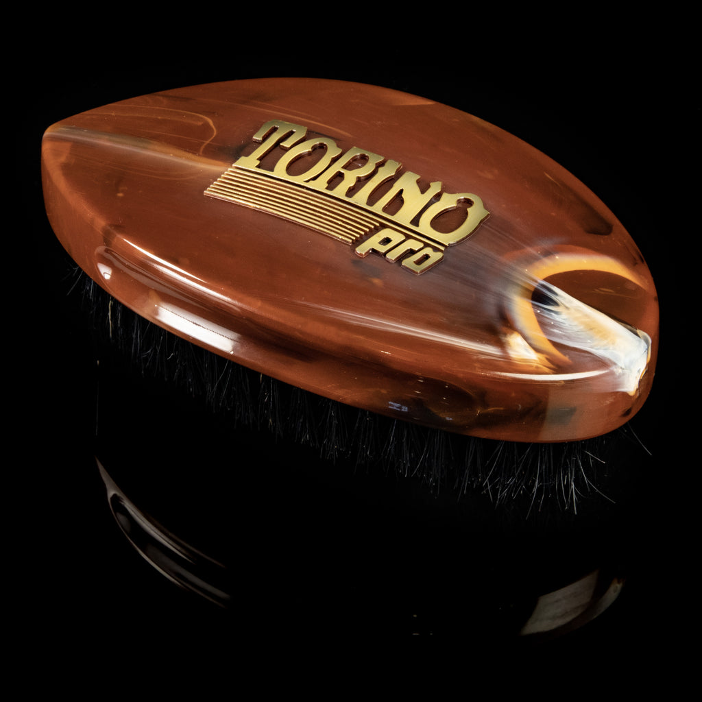 Torino Pro Curve Wave Brush #236 - Soft Curved Palm brush  - 100% Pure Boar Bristles