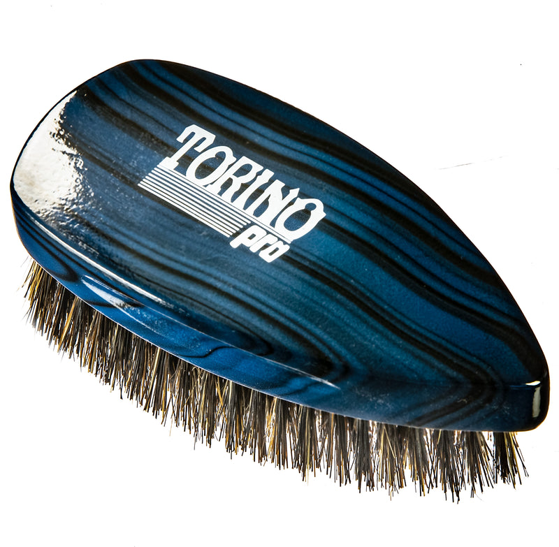 Torino Pro Wave Brush #241- Medium Pointy Palm brush-100% Extra Long Pure Boar Bristles -  Great workhorse