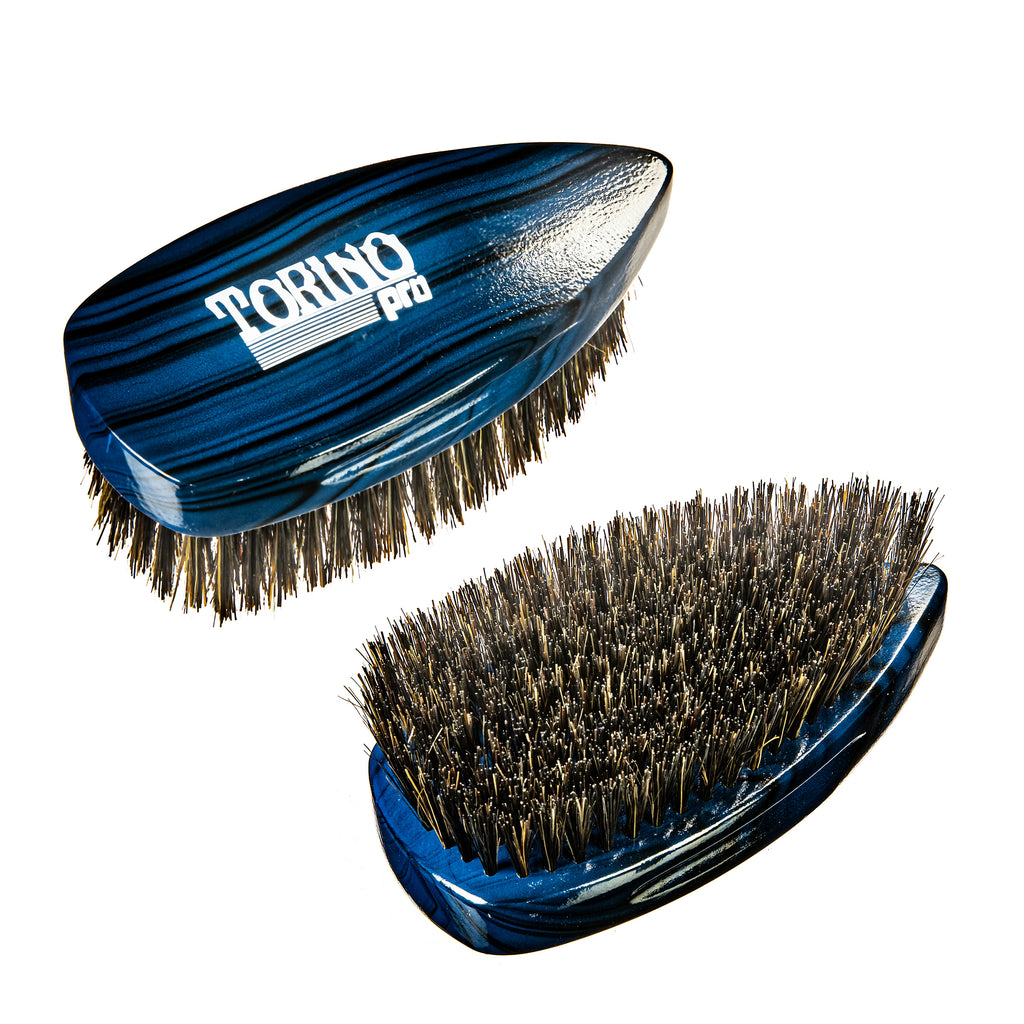 Torino Pro Wave Brush #241- Medium Pointy Palm brush-100% Extra Long Pure Boar Bristles -  Great workhorse