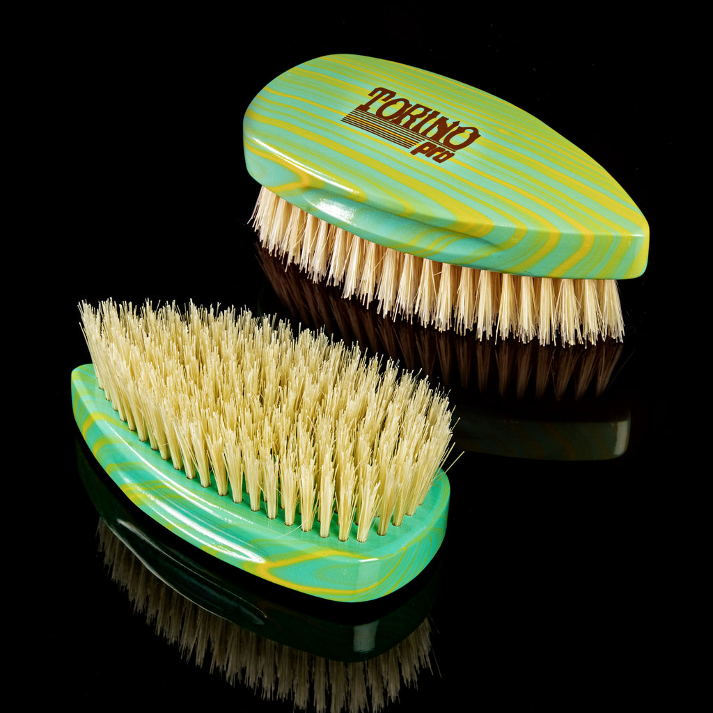 Torino Pro Wave Brush #242- Medium Pointy Palm brush-100% Extra Long Pure Boar Bristles