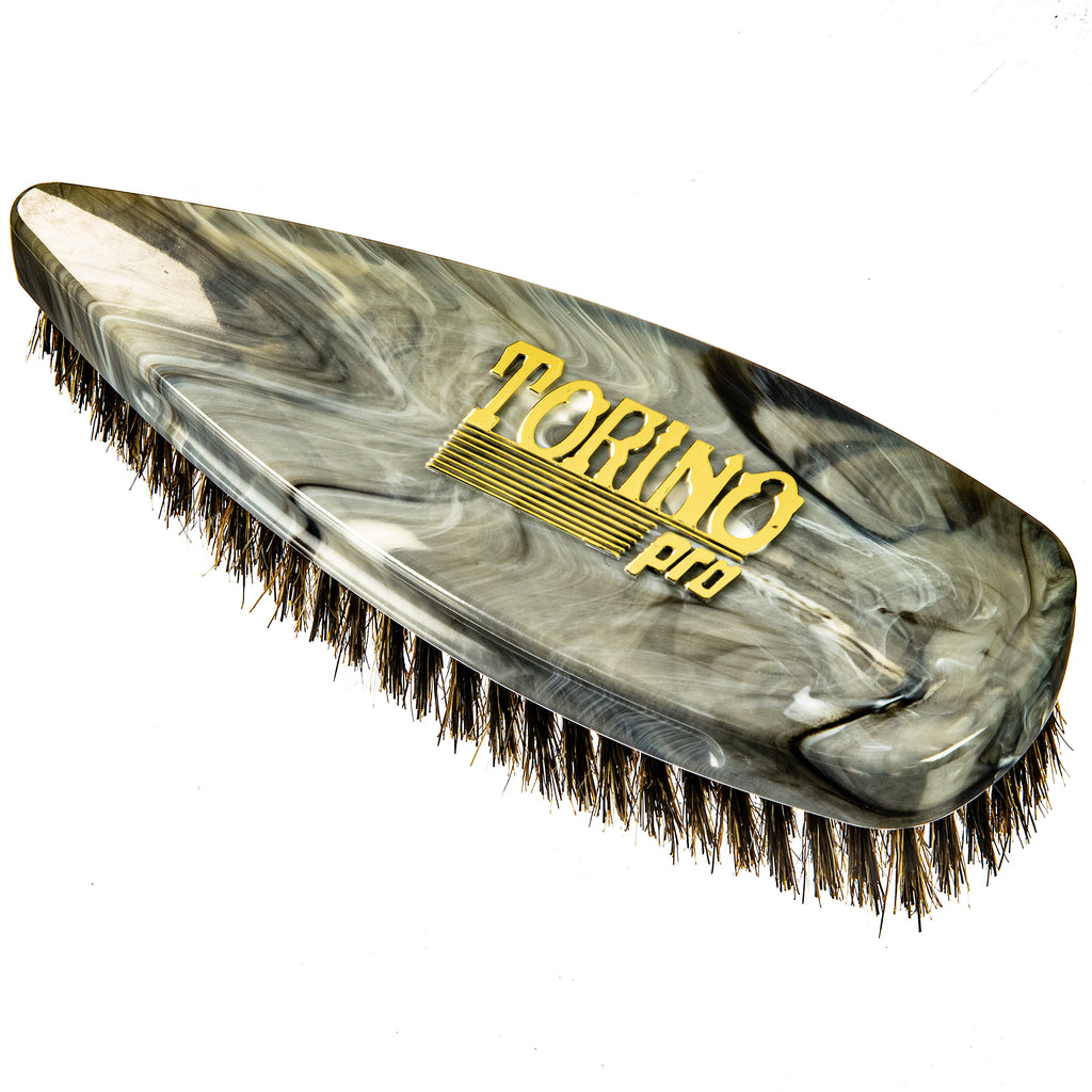 Torino Pro Wave Brush #249 - Medium Pointy Palm Brush  - 100% Extra Long Pure Boar Bristles