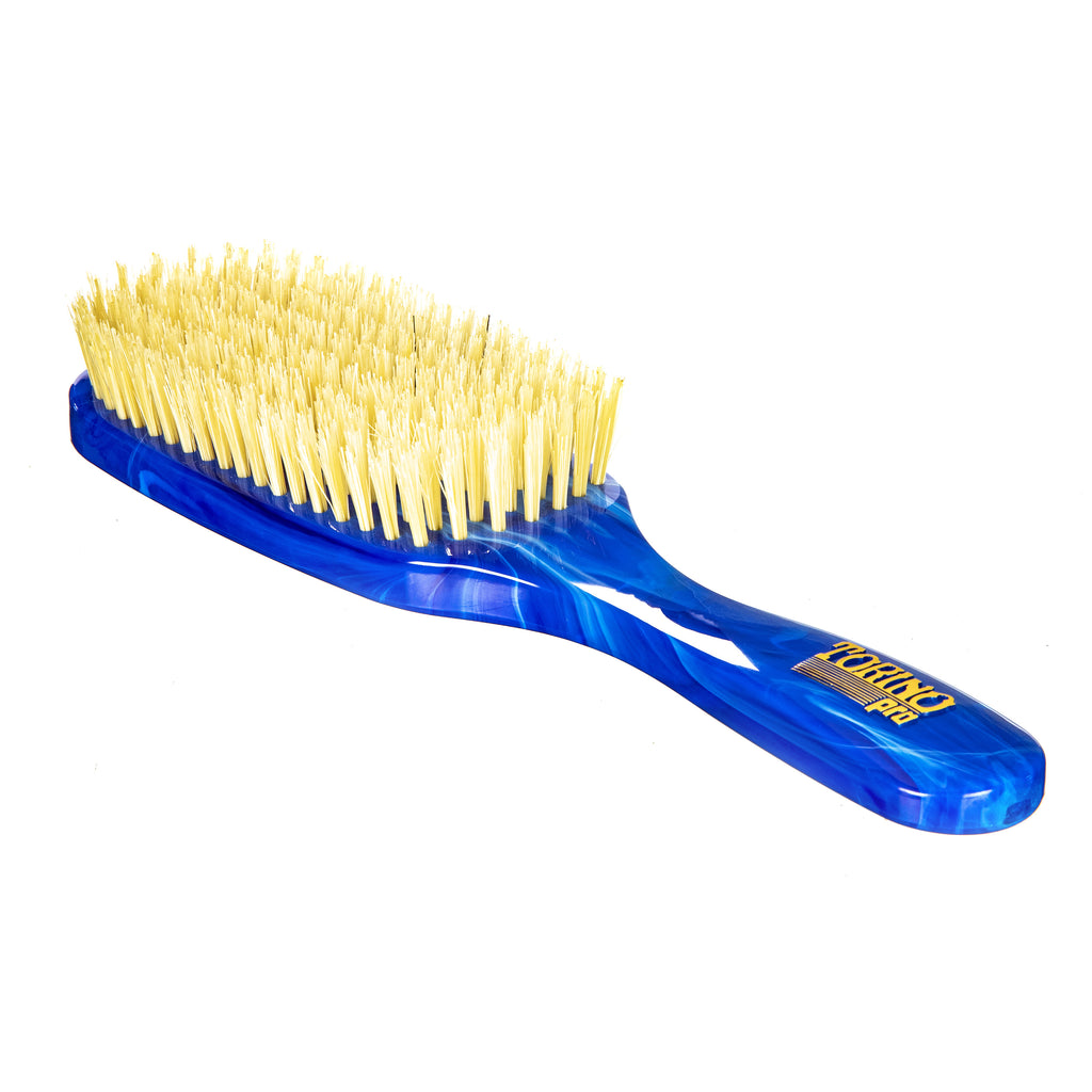 Torino Pro Wave Brush #254. -  7 Row Medium Long handle Brush  - 100% Boar Bristles