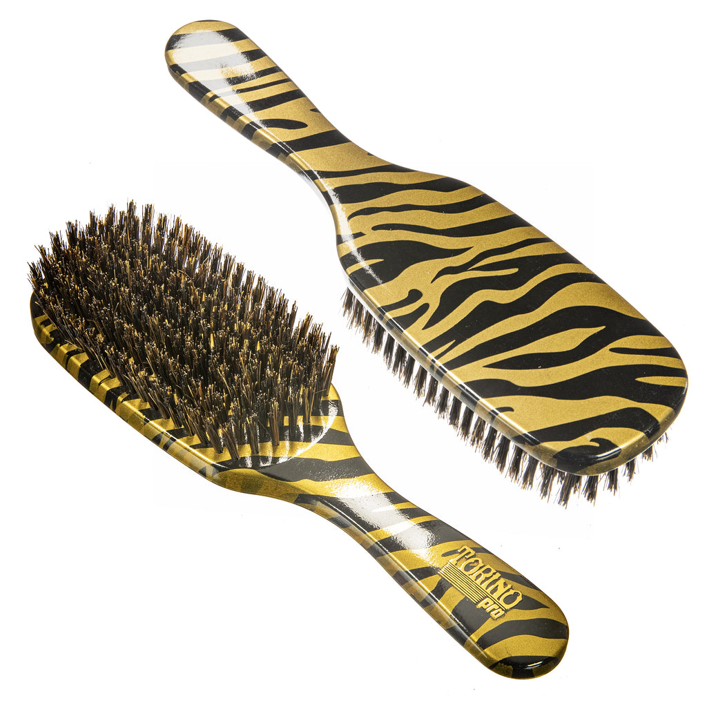 Torino Pro Wave Brush #262 - 7 Row Medium Long handle Brush  - 100% Pure Boar Bristles