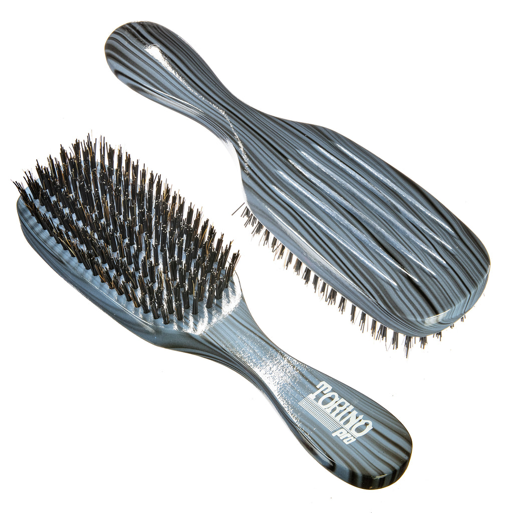 Torino Pro Wave Brush #718-  7 Row Hard Brush Long handle- Reinforced Bristles -  Great to control the wolf