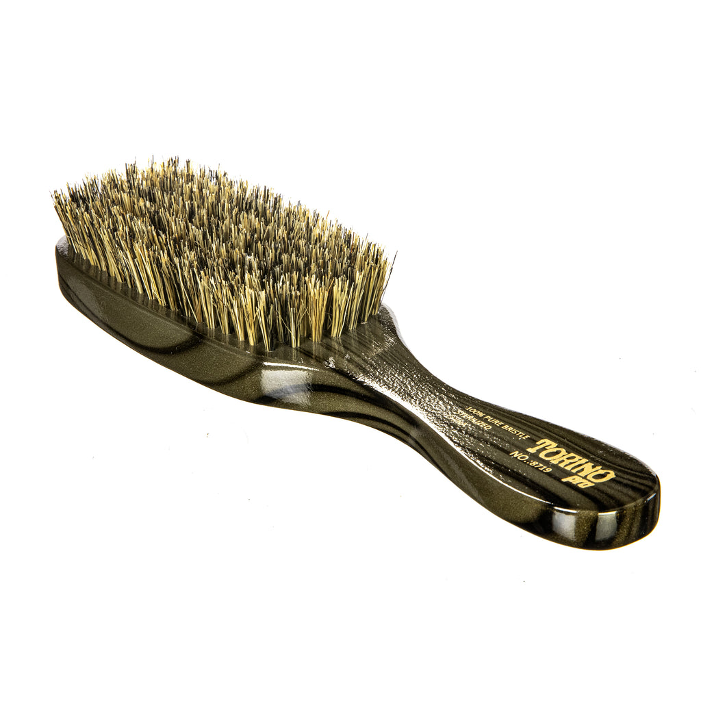 Torino Pro Wave Brush #8719- 7 Row Medium Long Handle Wave brush - 100% Boar Bristles