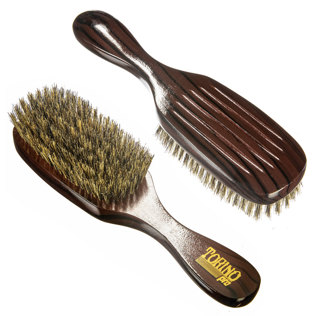 Torino Pro Wave Brush #8729- 7 Row Medium Long Handle Wave brush - 100% Boar Bristles