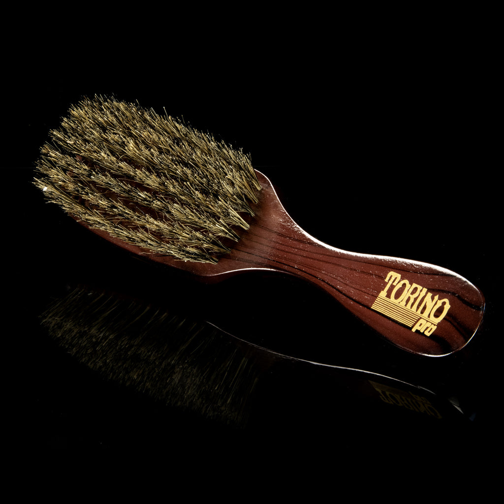 Torino Pro Wave Brush #8729- 7 Row Medium Long Handle Wave brush - 100% Boar Bristles