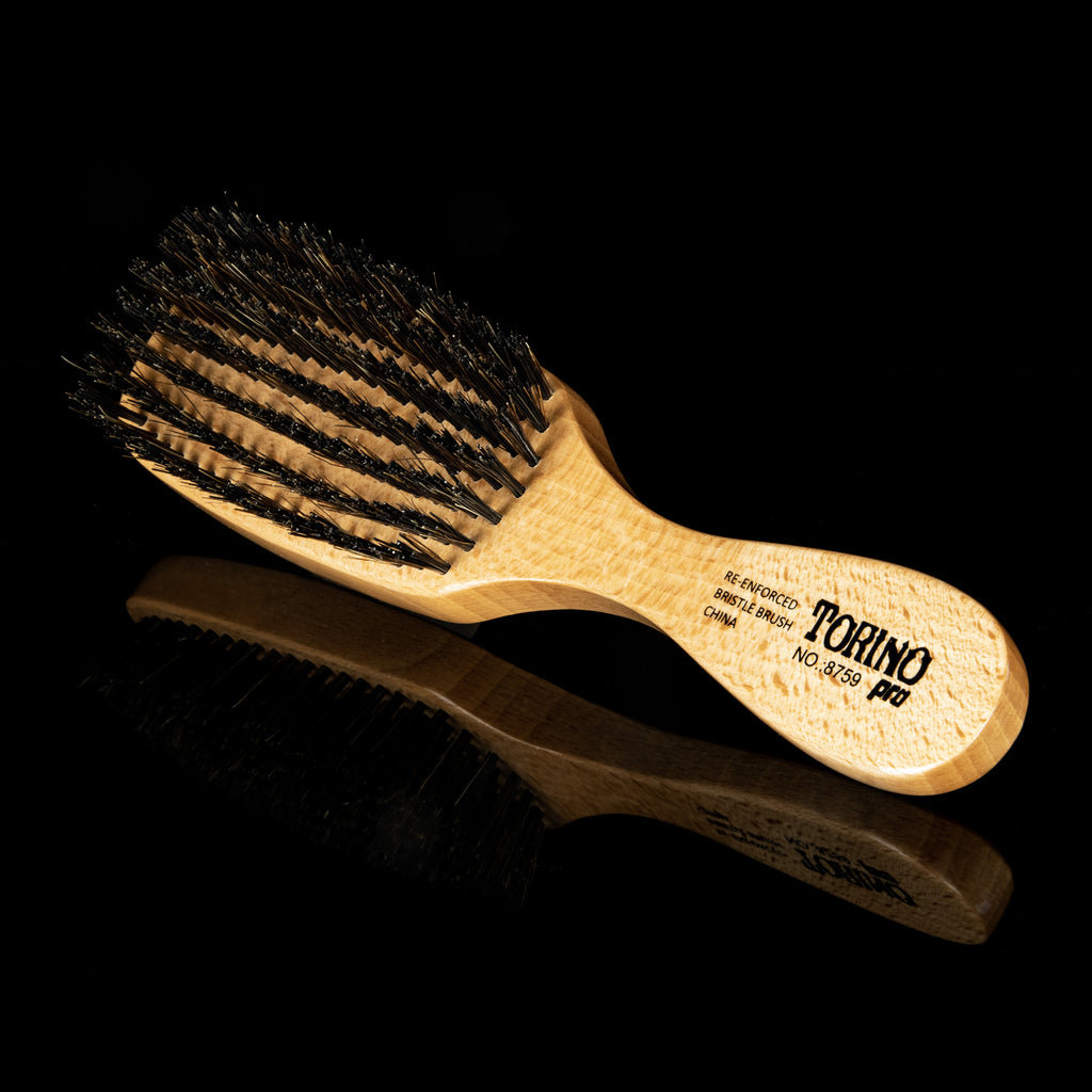Torino Pro Wave Brush #8759- 7 Row Hard Long Handle Wave brush - Reinforced Bristles