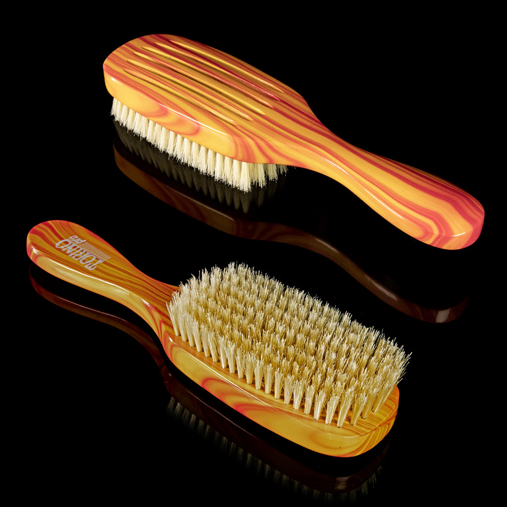Torino Pro Wave Brush #8789- 7 Row Soft Long Handle 360 Wave brush - 100% Boar Bristles