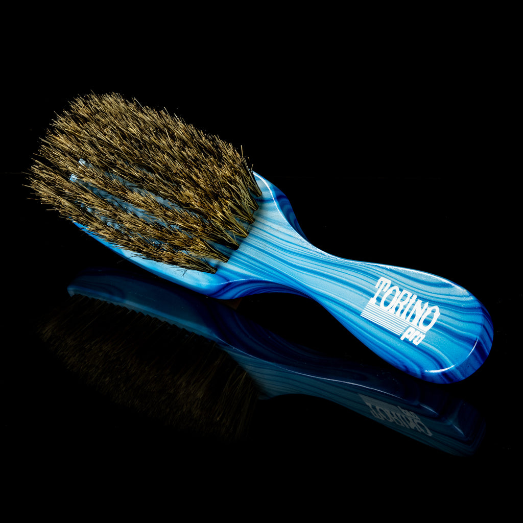 Torino Pro Wave Brush #8799- 7 Row Medium Long Handle 360 Wave brush - 100% Boar Bristles